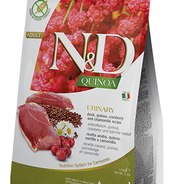 Храна за коткиN&D Quinoa Urinary Duck, Cranberry  - 300г